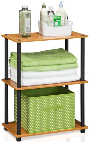 Furinno Scaffali senza Attrezzi Light Cherry/Black Tubi tondi