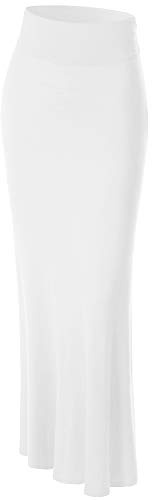 MBJ WB296 Womens Lightweight Floor Length Maxi Skirt XL White