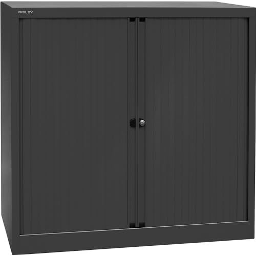 BISLEY | Euro-Rollladenschrank | Breite 1000 mm | 2 Fachböden | Schwarz