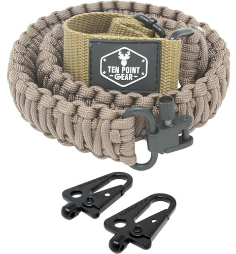 Ten Point Gear Gun Sling Paracord 550 Adjustable w/Swivels (Multiple Color Options) (Coyote Brown)