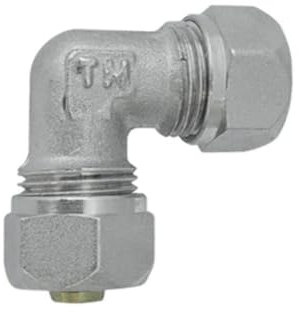 Raccordo curvo doppio per tubo multistrato a stringere Tiemme 20mm