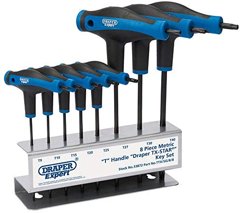 Draper 33872 Expert Tx-Star T-handtag nyckelset med mjukt grepp, 8 stycken
