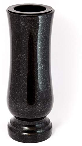 Afterglow Grande | Vase funéraire en granit | Pierre naturelle Vase cimetière Suédois Noir (Bronze)