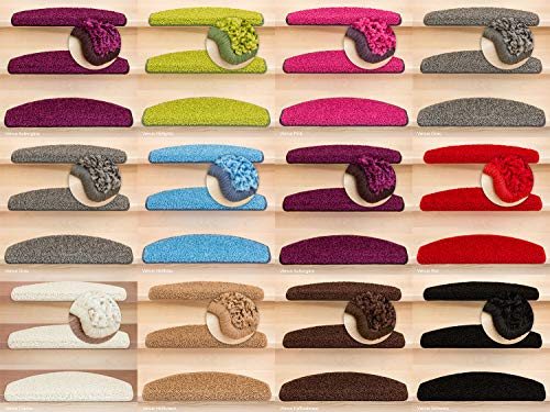 Kettelservice-Metzker Stufenmatten Shaggy New Halbrund 65x24x4cm Fuchsia/Pink 15 Stück