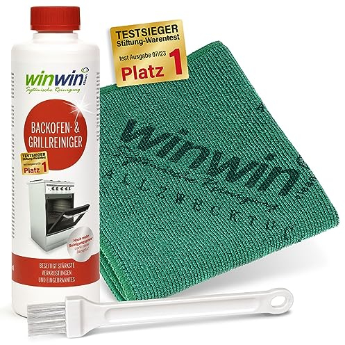 winwin clean Systemische Reinigung - BACKOFENREINIGER SET: 500ml + ALLZWECKTUCH + PINSEL