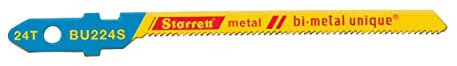 Starrett Metall-Stichsägeblätter - 5er-Pack BU224S Einheitlicher Schaft 24 Zähne pro Zoll Bi-Metall Einzigartiger Sägeblattsatz für Schneckenschnitte