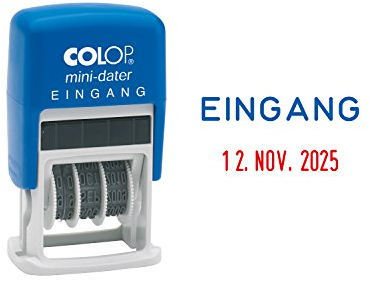 Colop S160/L1 MiniDater 5 x 25 mm, 4 mm Kissen rot/blau Eingang, 7 x 4 x 2 cm