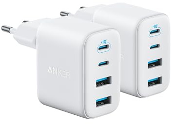 Anker Zolo 50W USB C Ladegerät(Doppelpack), 4-Port Netzteil mit 2 USB-C und 2 USB-A, Kompaktes Schnellladegerät Für iPhone 17 Pro Max/16/15/14/13-Serie, iPad, Pixel, Galaxy, MacBook (ohne Kabel)