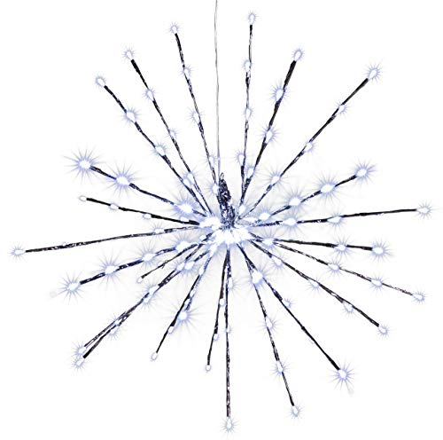 120 LED Meteor Stern Leuchtfarbe weiß Ø 60 cm für Innen und Außen mit Trafo Timer Weihnachtsstern zum Aufhängen Dekostern Weihnachtsdeko