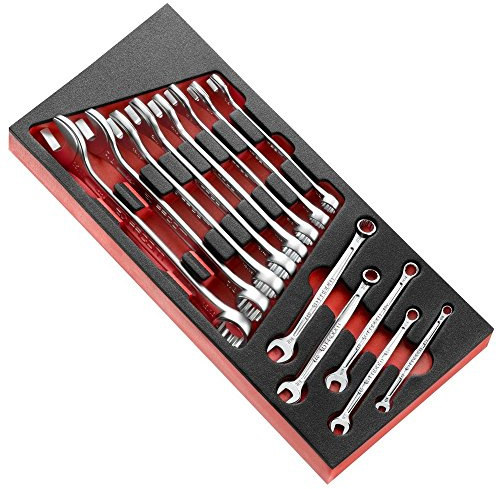 FACOM - Module Mousse de 13 Clés Mixtes en Pouces - MODM.440-4 - Matériau Robuste et Durable - Dimensions 440.1/4, 5/16, 11/32, 3/8, 7/16, 1/2, 9/16, 5/8, 11/16, 3/4, 13/16, 7/8 et 15/16