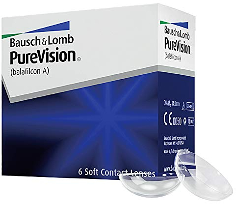 PureVision Lenti a Contatto Mensili, 6 Lenti, BC 8.6 mm, DIA 14 mm, -4.0 Diopt