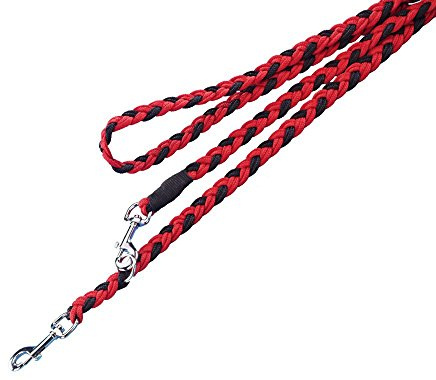 Nobby Laisse Tressé pour Chien Rouge/Noir 200 cm