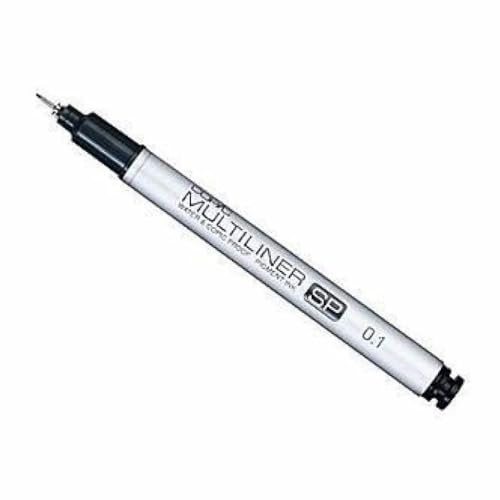 COPIC Multiliner SP 0,1 mm, Black, Aluminium Fineliner mit einer feinen Spitze und wasserbeständiger Pigmenttinte