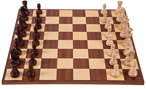 Square - Square - Professionnel Échecs en Bois | Tournoi No 6 Europe - Jeu d'échecs - Échiquier en Bois Acajou