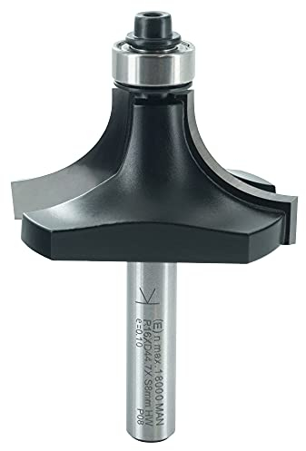 ENT 14302 Abrundfräser HW, Schaft (S) 8 mm, Durchmesser (D) 44,7 mm, NL 22 mm, R 16 mm, SL 32 mm, mit Kugellager