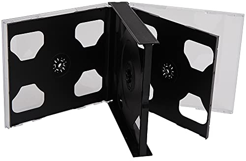 Dragon Trading®, 5 custodie a 5 scomparti per CD e DVD, 25 mm, per 5 dischi con vassoio nero, confezione da 5