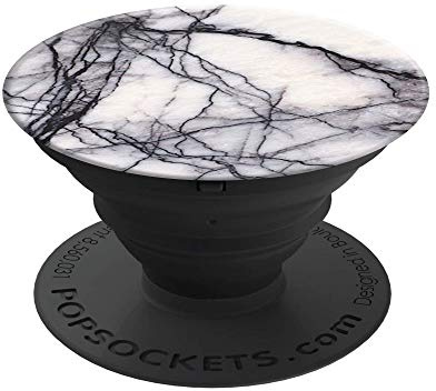 Popsockets 707194 Utdragbar Bas och Handtag för Smartphone och Surfplatta, Vit Marmor