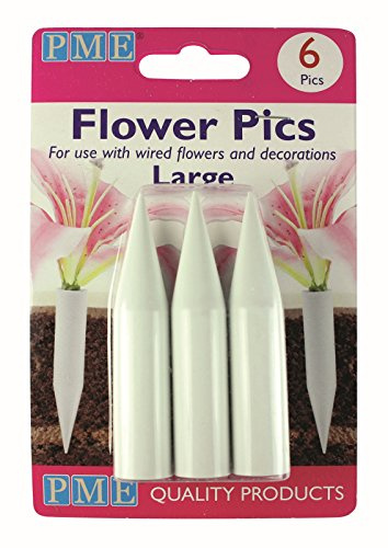 PME FP302 Lot de 6 Grands Tubes pour Fleurs, Plastique, Blanc, 1.4 x 1.4 x 70 cm