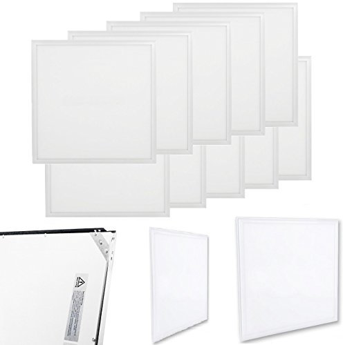 KIT 10 PANNELLI LED 60X60 CM DA INCASSO E SOSPENSIONE QUADRATO IN ALLUMINIO BIANCO DA 48W = 360W DI UNA LAMPADA A INCANDESCENZA 4800 LUMEN FASCIO LUCE 120 GRADI, DISPONIBILE A LUCE BIANCO FREDDO 6000K E BIANCO NATURALE 4000K LED DI LUNGA DURATA E ULTIMA GENERAZIONE, ULTRA LUMINOSI ED EFFICIENTI