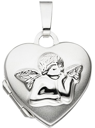 Jobo Kinder-Medaillon Herz mit Schutzengel aus 925 Sterling Silber zum Öffnen für 2 Fotos