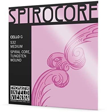 Thomastik-Infeld Spirocore Cello G String - Medium Tension - S32 - Spiral Steel Core, Tungsten Wound - Powerful & Focused Tone, Deeply Resonant with a Widely Used Design - 4/4 Size