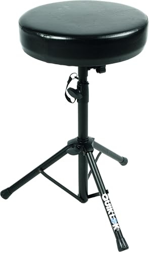 QUIK LOK - BX/6 SGABELLO SERIE BASIC Sgabello Ideale per Tastieristi e Batteristi, con Seduta Rotonda, Regolabile in Altezza (7 posizioni) 59/80 cm, Colore Nero