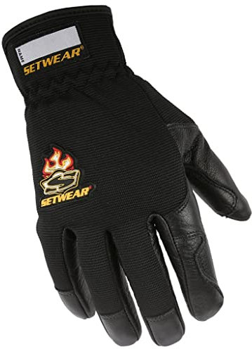 Setwear Pro Lederhandschuh Schwarz, Größe Medium