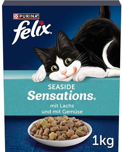 FELIX Seaside Sensations Katzenfutter trocken, mit Lachs und Gemüse, 1er Pack (1 x 1kg)