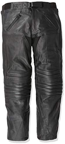 Bikers Gear Australia Pantalon moto en cuir souple de qualité supérieure pour hommes,LT1004, Noir, EU(48) UK(2XL)