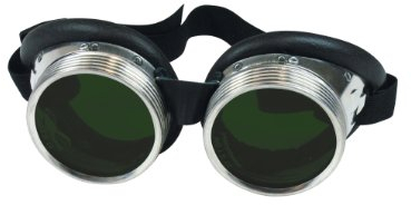 GSF Schweißerbrille Schraubring mit Lederwülsten - DIN Filterstufe 14 - geeignet für Sonnenfinsternis