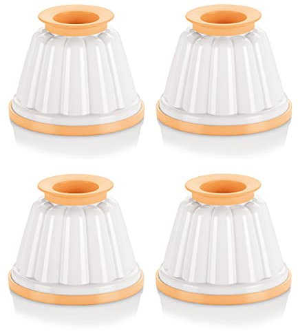 Tescoma DELICIA Pudding Förmchen 4 Stück mit Deckel aus Kunststoff für kalte Desserts Pudding Creme Gelee und Nachspeisen spülmaschinengeeignet stapelbar wiederverwendbar