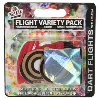 Fat Cat Assorted Poly Pro Dart Flights: 10 Sets of Standard Flights, 30 Pieces