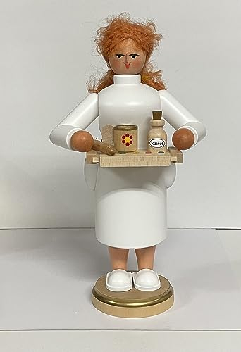 Rökarfigur rökare sjuksköterska 23 cm tvålar Erzgebirge NY