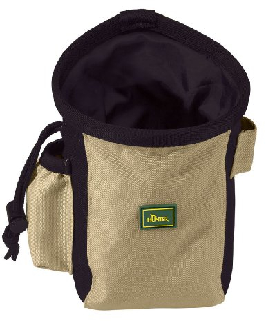 HUNTER Bugrino standard Gürteltasche, Futterbeutel, Leckerlitasche, für Training und Ausbildung, M, schwarz/beige