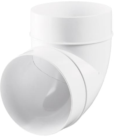 Rohrbogen 90 Grad Lüftungs Rundrohr Bogenverbinder für Rohre 125 mm PLASTIVENT Kunststoff Lüftungskanal 90° Segmentbogen für Rund Lüftungsrohre Belüftungsanlagen PVC Verbinder Ø125