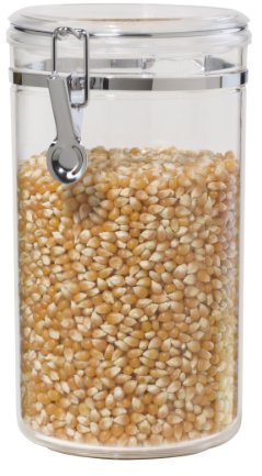 Oggi Large Clear Canister with Clamp Lid, 72 oz - Large Airtight Food Storage Container, for Kitchen & Pantry Storage of Bulk, Dry Foods, Pasta, Flour, Sugar, Coffee, Rice, Tea, Spices & Herbs