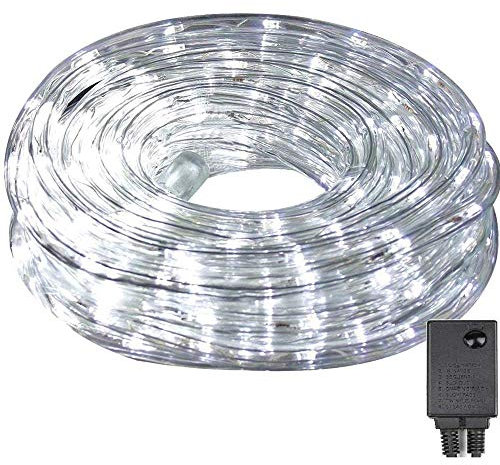 AntDau71® - Tubo LED Natalizio 10 m – Filo Luminoso Bianco Freddo 600 LED | Per Interni & Esterni | Impermeabile IP65 | Decorazioni Festive, Luci di Natale, Effetto Ghiaccio - CW541