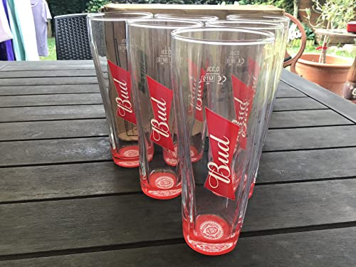 bud lot de 6 verres a biere 33cl 33 cl neuf