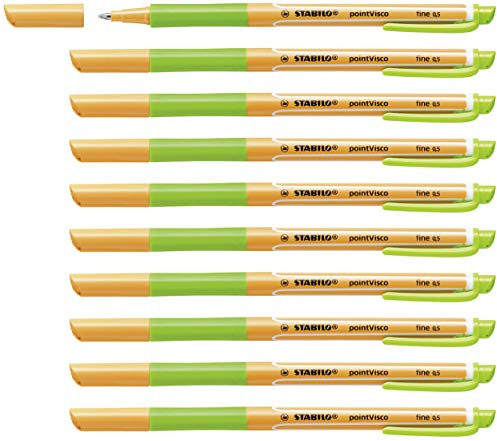 STABILO - Tintenroller - pointVisco - 10er Pack - hellgrün