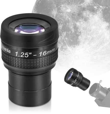 Astromania Telescope Eyepiece Flat Field Eyepiece 16mm Fully Mutil Coated 1.25 inch Metal 65 Degree Ultra Wide Angle Telescope Accessory for Astronomy Telescope, Flat Image Field & Crystal Clear Image