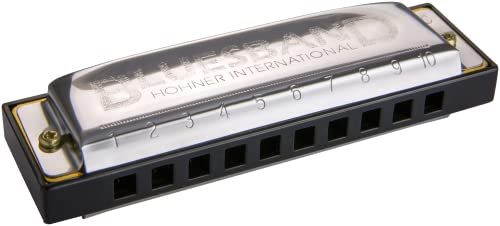 Hohner BluesBand M55901X - Armónica diatónica en Do (20 voces, Blues), color plata