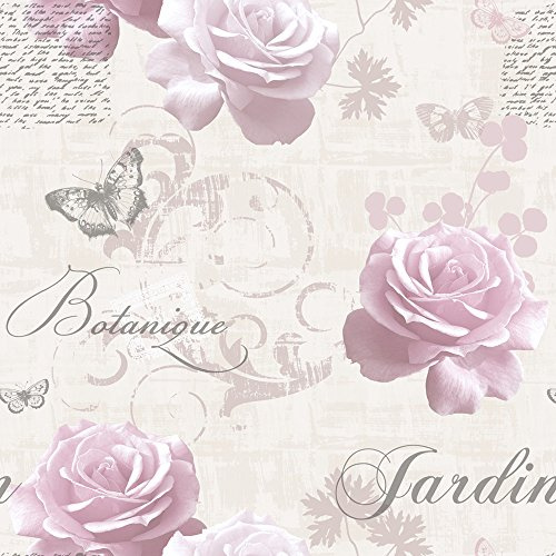 Muriva 127502 Botanical Garden Wallpaper Roll - Pink