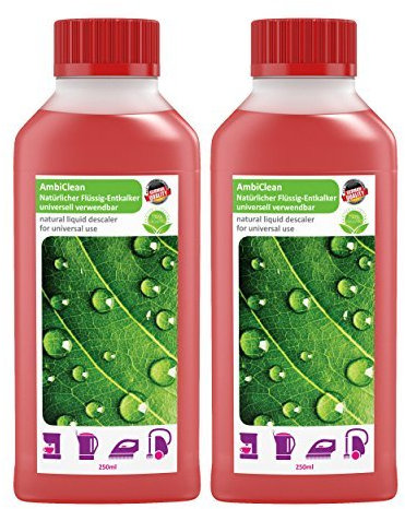 Descaler for fully automated coffee machines – 2 x 250ml = 500ml, coffee machines, espresso machines, steam irons, water heaters, natural cleaner with organic acids used universally for Delonghi, Saeco, Tassimo, Senseo, Jura and other brands - Made in Germany with a satisfaction and money-back guarantee