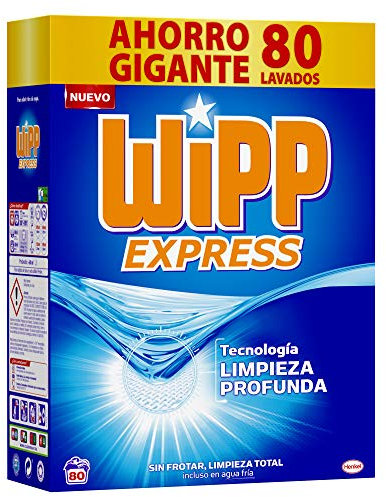 Wipp Express Detergente Polvo Azul para lavadora 80 Lavados