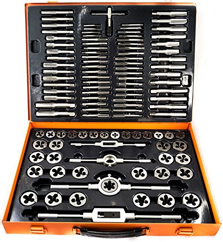 Kit set maschi e filiere 110 pz in acciaio al tungsteno M2-M18 ***** Attualmente disponibile solo con VALIGETTA in PLASTICA *****