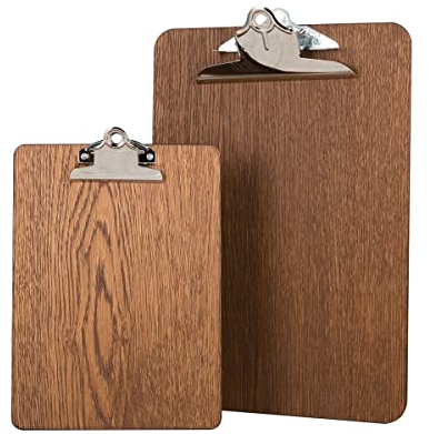 Chalkboards UK Premium Klemmbrett, Holz, dunkle Eiche, 34 x 24 x 0.4 cm