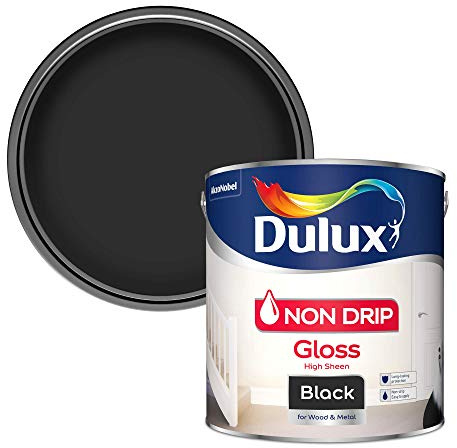 Dulux Non Drip Gloss Paint For Wood And Metal - Black 2.5L