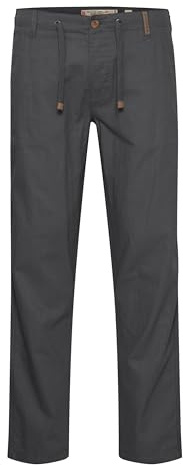 Indicode IDIves Herren Leinenhose Sommerhose Lange Stoffhose mit Kordel Gürtelschlaufen Leinenmix Eingrifftaschen Regular fit, Größe:M, Farbe:Iron (920)
