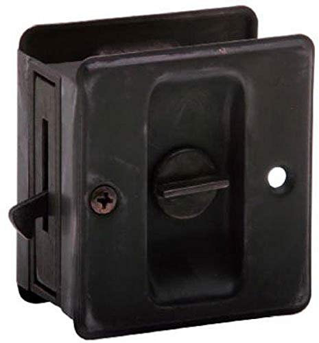 Schlage 991 1-3/4 x 2-1/4 Privacy Pocket Artisan Sliding Door Lock, Aged Bronze