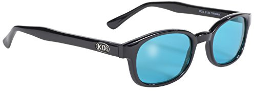 Pacific Coast Original KD's Biker solglasögon (svart båge/turkosa linser)